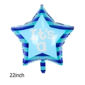 22 inch star shaped foil balloon with blue stripes and It's a Boy script for baby birthday - 22 Inch It's a Boy Blue