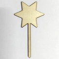 Hexagonal star shaped wooden garden plant labels with natural wood grain and long stem - Star Shape (5.5*10cm)