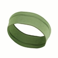 Detail view of a green elastic sports headband made of soft breathable fabric for yoga - Green
