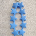 Blue silicone star keychain accessory with matte finish beads and metal clasp - China Blue (10 Stars)
