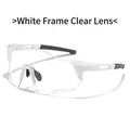 Lunettes de cyclisme avec monture blanche, verres clairs et embouts de branches gris - Monture Blanche Lentille Blanche