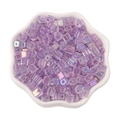5mm iridescent purple square glass beads in white bowl for DIY jewelry making - Light Purple