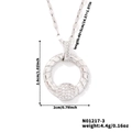 Dimensions du collier en argent avec pendentif rond en zircone et chaîne réglable 40+5cm - Cercle Spirale Argent (N01217-3)
