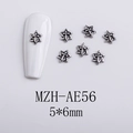 Dettaglio charm per unghie esagono e croce argento retrò, modello MZH-AE56, 5x6mm - AE56-Croce Esagramma