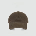 Adjustable dark brown washed cotton baseball cap with white embroidered COYENRAT logo - COYB Cap-Coffee