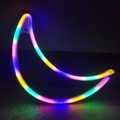 Rainbow LED moon neon sign for wall decor with vibrant flexible gradient lighting - Colorful