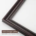 Vintage coffee wood photo frame 1650 with 5.1cm width and decorative gold nail trim - Inner 25x30cm (Empty Frame DIY) / New Retro Coffee