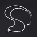 Detail of silver S925 necklace with sparkling tennis chain and heart pendant - Universal Chain (42+5cm)