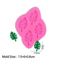 Stampo in silicone rosa con quattro motivi tra cui foglie di acero e ginkgo - 5#Foglia di Monstera / Rosa