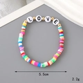 Colorful beaded moonstone bracelet featuring LOVE letter beads and 5.5cm diameter - Clay LOVE Style (K3350)