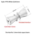 Silver screw clasp connector for DIY jewelry making, 14mm length in white gold finish - YP76-6mm / White Gold