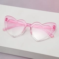 Translucent pink heart shaped sunglasses with glitter crystal jelly texture frame - Gradient Pink