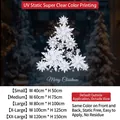 White snowflake Christmas tree static window sticker in five sizes for festive decor - 40x50cm