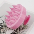 Pink silicone hair scalp massager brush with 19 flexible teeth for gentle hair washing - 19-Tooth Scalp Massage Brush (Pink)