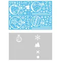 Christmas static window sticker set with round ornaments and snowflakes, 29.5x19.6cm sheet - Hanging Ball Static Sticker BQ016