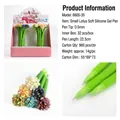 Creative 0.5mm lotus flower silicone gel pen in colorful Morandi shades for stationery - Small Lotus-Black Ink