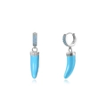 S925 silver chili pepper drop earrings with sky blue enamel finish for women - 24K / Silver-Sky Blue Chili (JQH0067-SS-1)