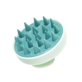Ergonomic silicone scalp massager brush in light green and blue for hair washing - Two-tone Green
