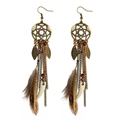 H2487-1 Wolf Tooth Feather Earrings