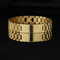 Pulsera de eslabones de acero inoxidable dorado para hombre con placa grabable - Dorado