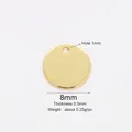 Polished 8mm round pure copper flat disc pendant for DIY jewelry making in golden finish - 8mm Small Round Tag
