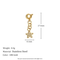 Star pendant in 18K gold-plated stainless steel with detailed size and weight specs - Minimalist Star Style (E6994)