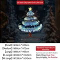 Blue Christmas tree static window sticker showing various size options and dimensions - Small Size【40*50CM】