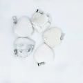 Set of five 2cm white natural stone heart pendants with gray marble texture for DIY jewelry - White Turquoise