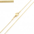 18K gold plated stainless steel snake chain necklace with spring clasp closeup - 45cm / 0.9mm Gold Square Snake Chain