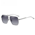 Occhiali da sole aviator polarizzati in metallo argento con lenti sfumate viola uomo - Montatura Argento Grigio Sfumato