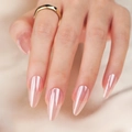 Unghie finte a mandorla rosa nude lucido con finitura naturale traslucida - Rosa Nudo (DIY35)