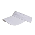 Minimalist white cotton sports visor hat with curved brim and reinforced stitching - White