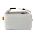 Sac à lunch isotherme blanc semi-transparent avec texture quadrillée et poignée orange - Beige