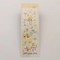 Cute kindergarten bear stickers with school bus and crayons for DIY stationery decor - Crayon Rabbit