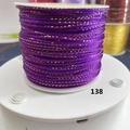 Macro shot of dark purple cord with gold metallic silk thread on a white spool - Dark Purple With Gold Thread (138)