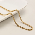 Polierte goldfarbene Edelstahl-Vierkantkette für Herren im minimalistischen Design - 2mm*45cm / Gold