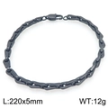 Bracelet à maillons minimaliste en acier inoxydable noir pour hommes, 220 mm - Bracelet Noir