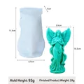 Kneeling angel silicone candle mold and finished green plaster statue display with size - Dreamy Goddess Style 3 (Blessing Angel)