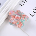 Pinza per capelli floreale in acetato marmorizzato rosa e blu per uno stile elegante - Forma di Fiore / Rosa Floreale
