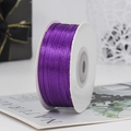 Roll of 3mm purple satin ribbon for gift wrapping and DIY crafts on elegant background - One Roll 91 Meters Long / Purple (35#)