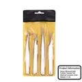 4-piece stainless steel lash tweezer set with gold finish and storage pouch - Mirror Polish Gold Feather Tweezers Set / 4Pcs Set