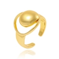 Anello regolabile in oro minimalista con sfera liscia e design circolare moderno - J-1369/Stile Sfera Orbitale