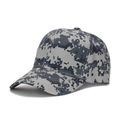 Berretto da baseball mimetico unisex con motivo digitale grigio e blu e visiera - Camouflage Digitale Grigio-Blu(B)