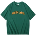 T-shirt en coton vert foncé Sturniolo Triplets Fresh Love avec motif d'oranges - Vert clair