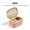 Mini velvet travel jewelry box in light pink with multi-compartment ring and earring storage - 9*6.7*4.8cm / Large Pink (Velvet)