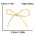 304 stainless steel golden bow pendant charm with size and weight dimension details - Hollow Wire Bow / Gold