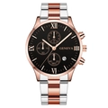 Black Dial Rose Gold Hands Two-tone Band (Fork End)