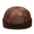Bonnet docker marron en maille respirante pour l'été, design décontracté sans bord - Réglable / Café