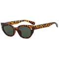 Cat-Eye Sonnenbrille mit Schildpatt-Rahmen und dunkelgrünen Gläsern in Flachansicht - Schildpatt C04