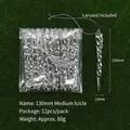 Transparent 130mm acrylic spiral icicle ornaments for Christmas tree decor, 12 pieces set - Medium Icicle / 130mm